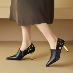 Raiza Women's Elegant Leather High Heel Pumps