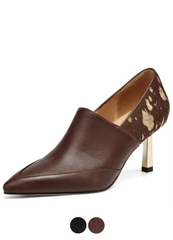 Raiza Women's Elegant Leather High Heel Pumps