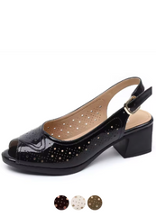 Raquel Women's Open Toe Patent Leather Sandals