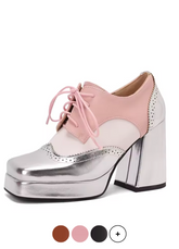 Renata Women's Square Toe Platform Ankle Boots