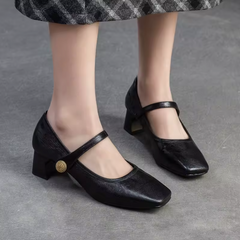 Rosa Women's Square Toe Leather Pumps