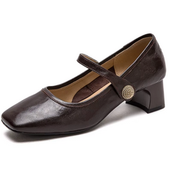 Rosa Women's Square Toe Leather Pumps