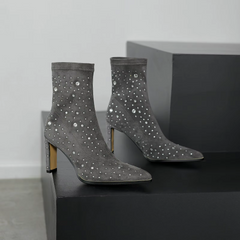 Rosaura Women's Rhinestones Stretch Ankle Boots