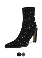 Rosaura Women's Rhinestones Stretch Ankle Boots