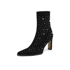Rosaura Women's Rhinestones Stretch Ankle Boots