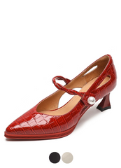 Sharol Women's Pointed Toe Leather Pumps