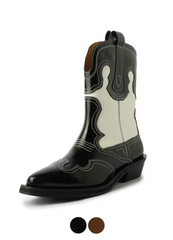 Triana Leather Mid-Calf Western Boots