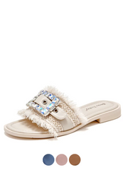 Zulma Women's Open-Toe Leather Slippers