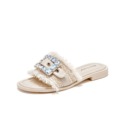 Zulma Women's Open-Toe Leather Slippers