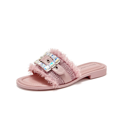 Zulma Women's Open-Toe Leather Slippers