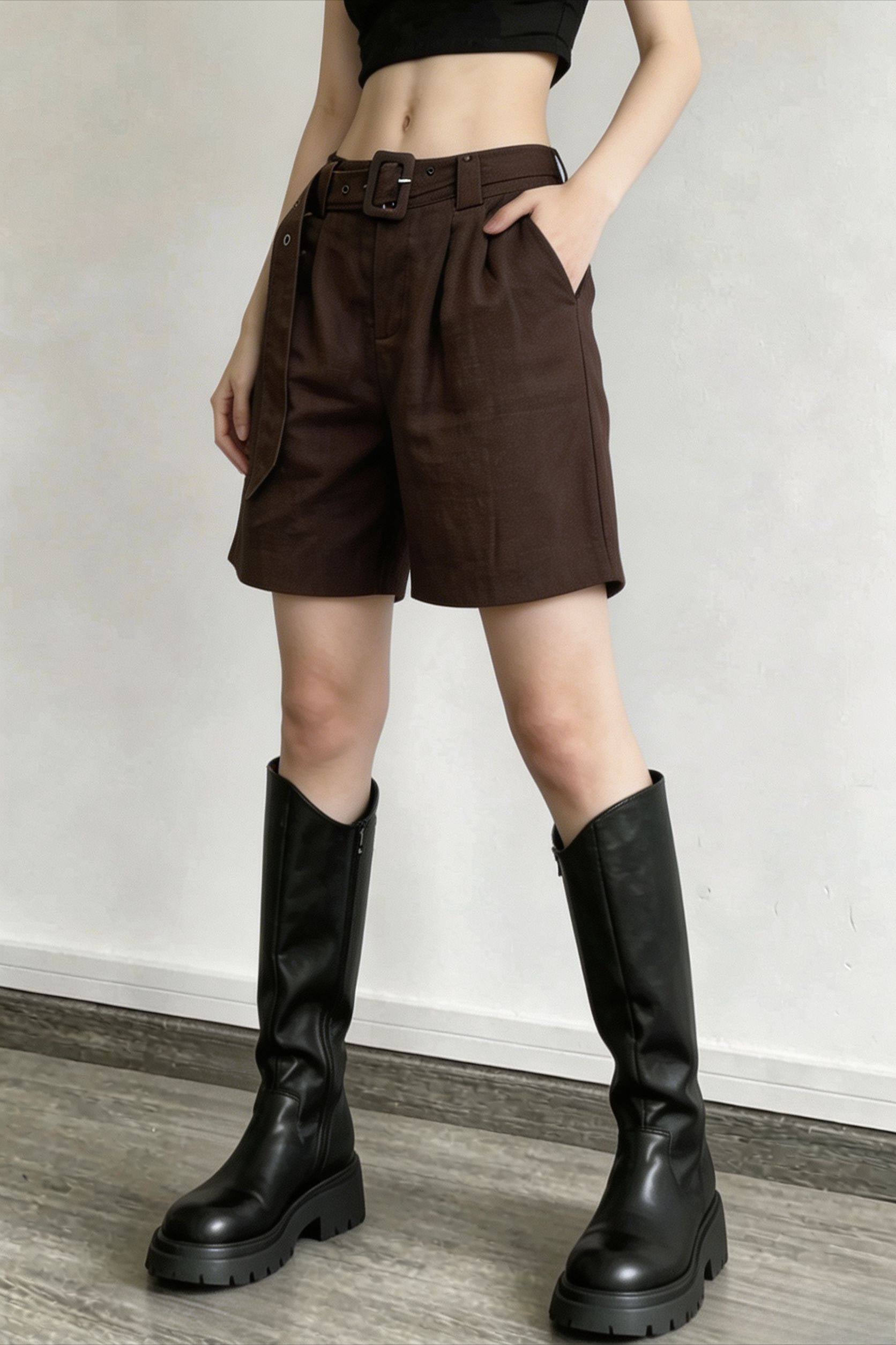 Linen Relaxed Belted Pants