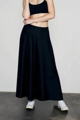 Satin High Waist Circle Maxi Skirt