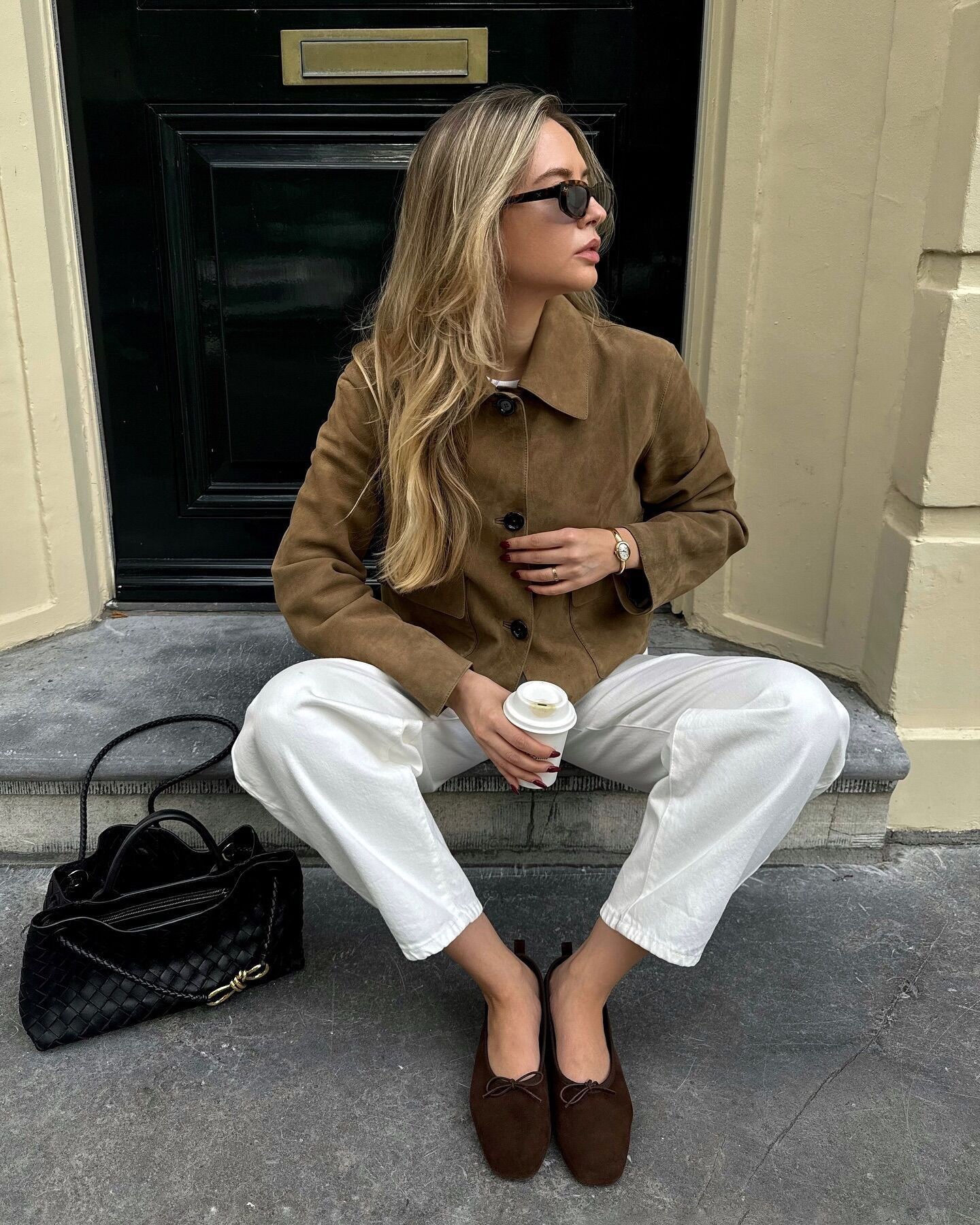 Suede Effect Soft Button Lapel Jacket
