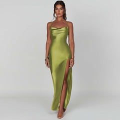 Textured Jersey Open Back Maxi Dress