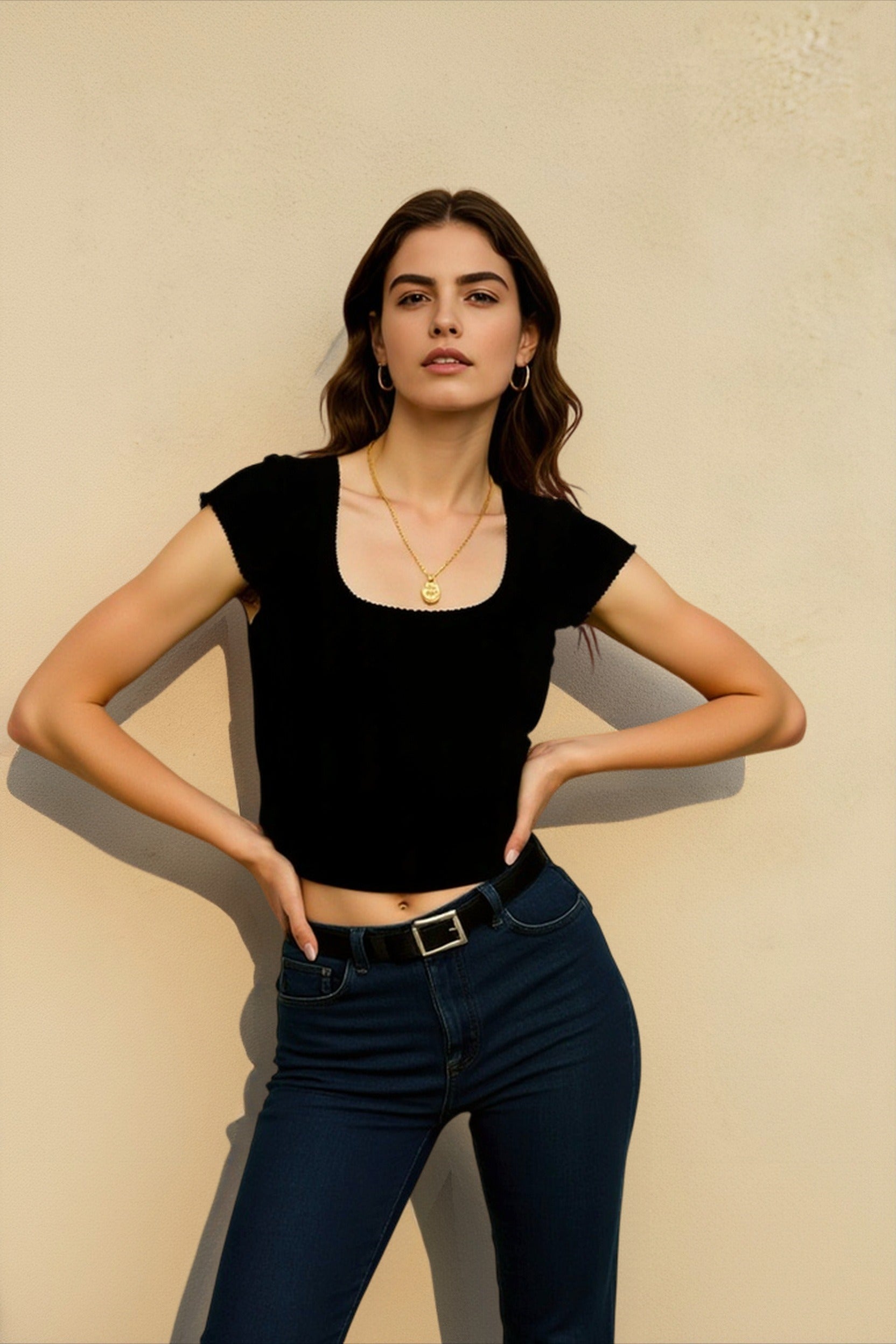 Square Neck Fitted T-shirts