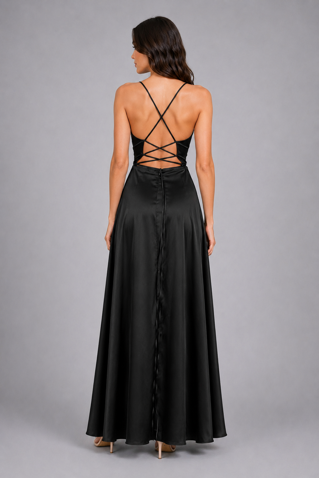 Elegant Spaghetti Strap Ruched Formal Dress