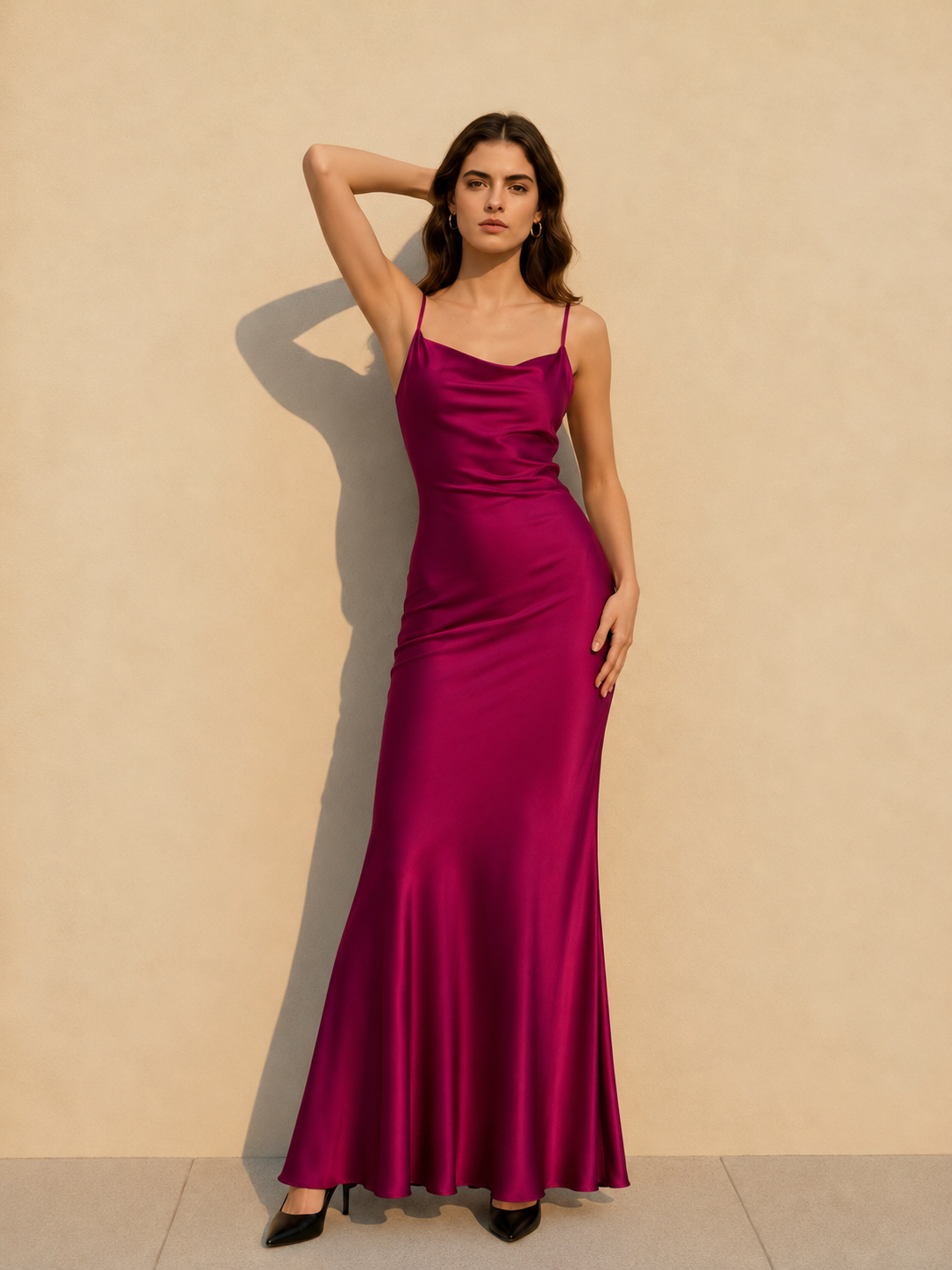 Satin Cami Backless Sexy Slim Fit Prom Dress