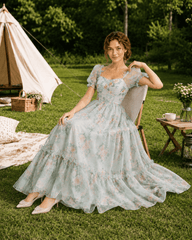 Vintage Evening Maxi Floral Dress