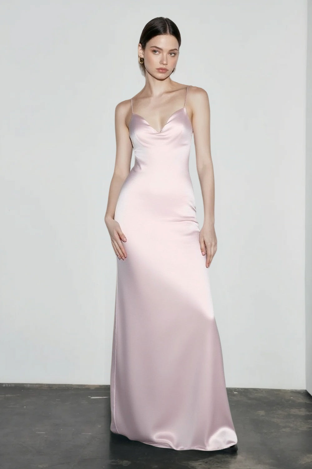 Draped Maxi Silk Dress