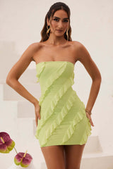 Bandeau Ruffle Detail Mini Dress