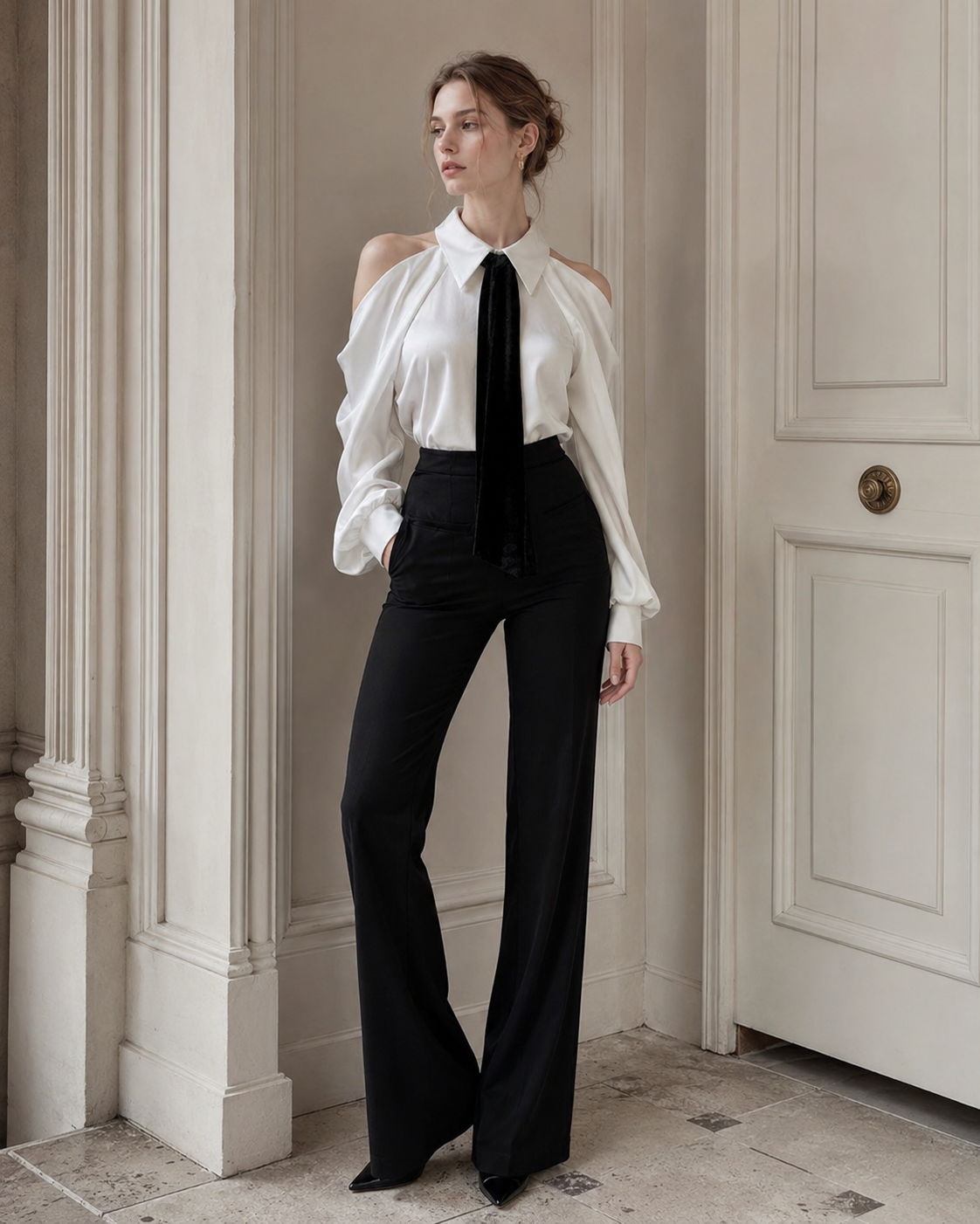 Professional Chic Collared Long Sleeve Blouse