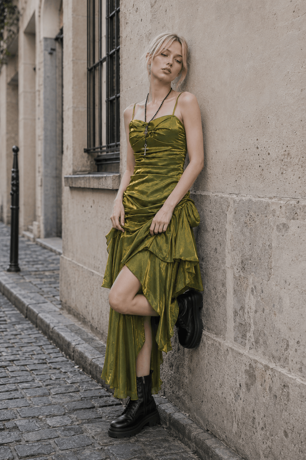 Asymmetrical Burgundy Ruffled Cami Party Dress