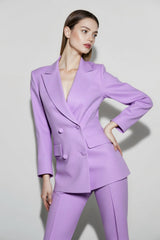 Purple Double Breasted Pant Suit
