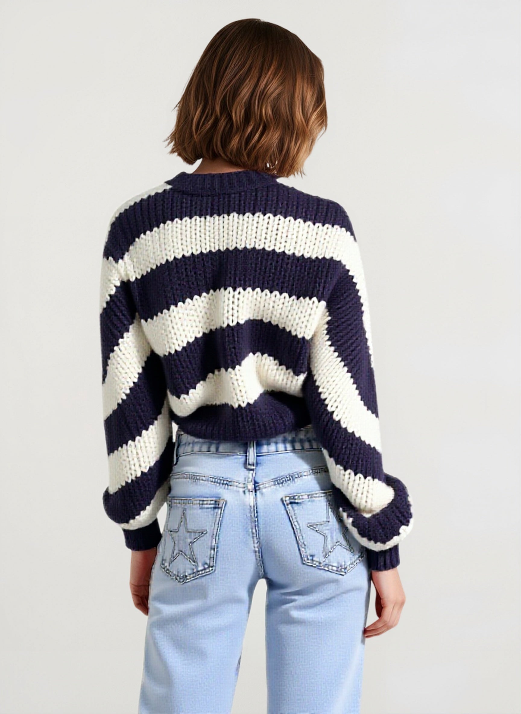 Casual Loose Off-Shoulder Striped Sweet Sweater