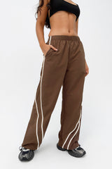 Reflective Trim Dual Pocket Drawstring Hem Cargo Pants