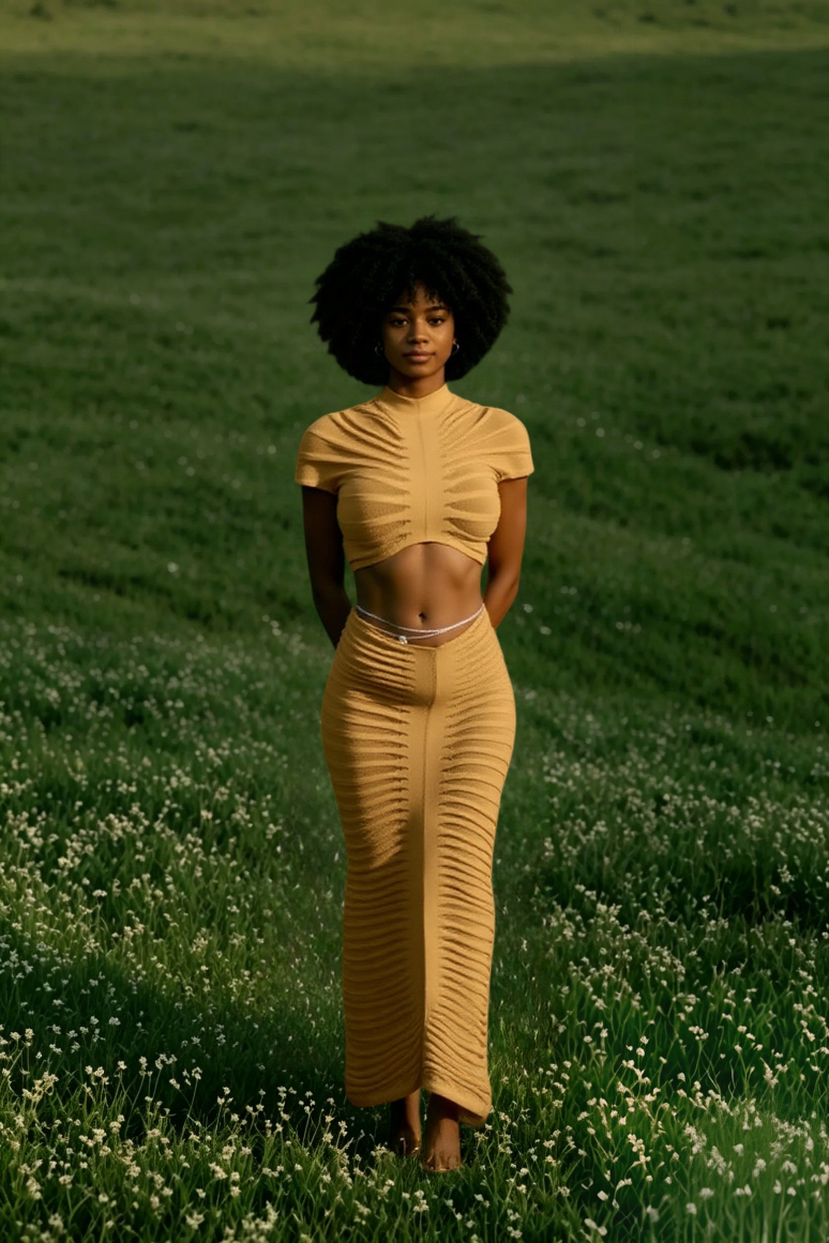 Knitted Crop Top Hollow Out Design Two Piece Shorts Set