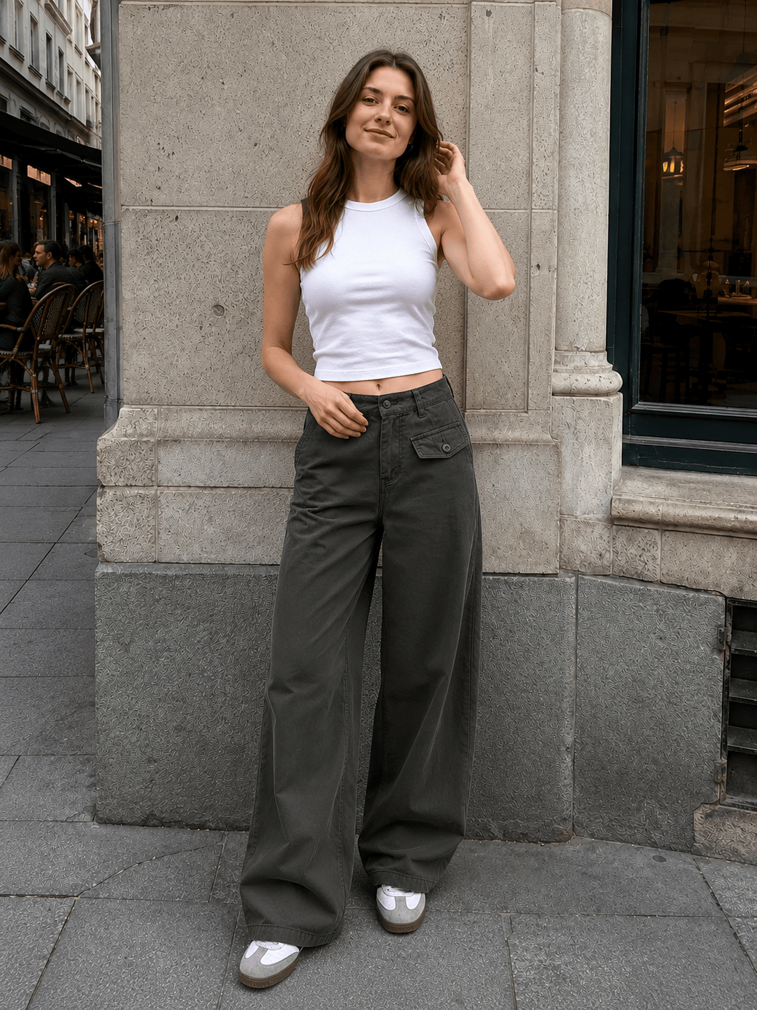 Vintage Draped Cuffed Cargo Pants