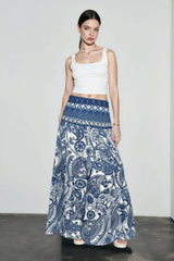 Relaxed Floral Boho Vacation Skirt