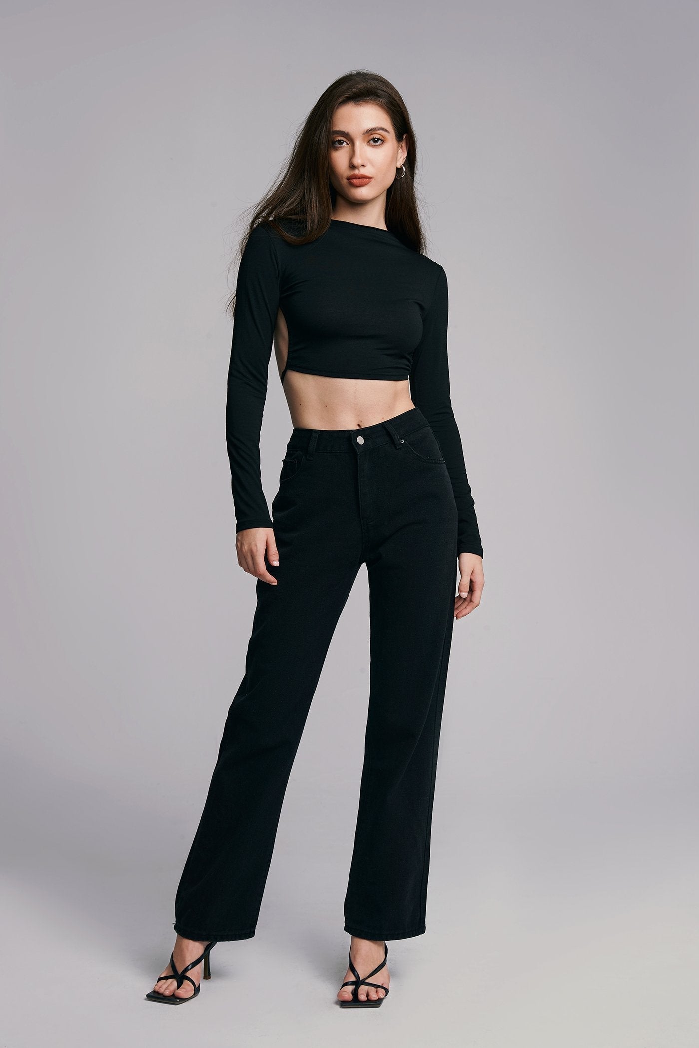 High Waist Dual Pocket Straight Pants