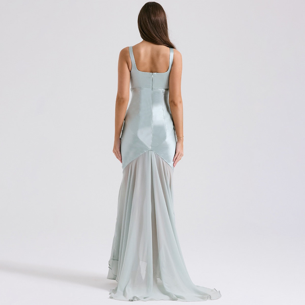 Sheer Overlay Long Dress