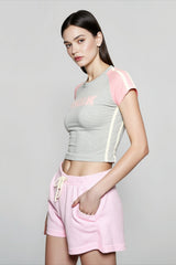 Contrast Panel Sexy T-shirts