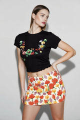 Colorful Floral Sequin Vacation Skirt
