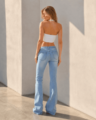 Low Waist High Stretch Flared Jeans