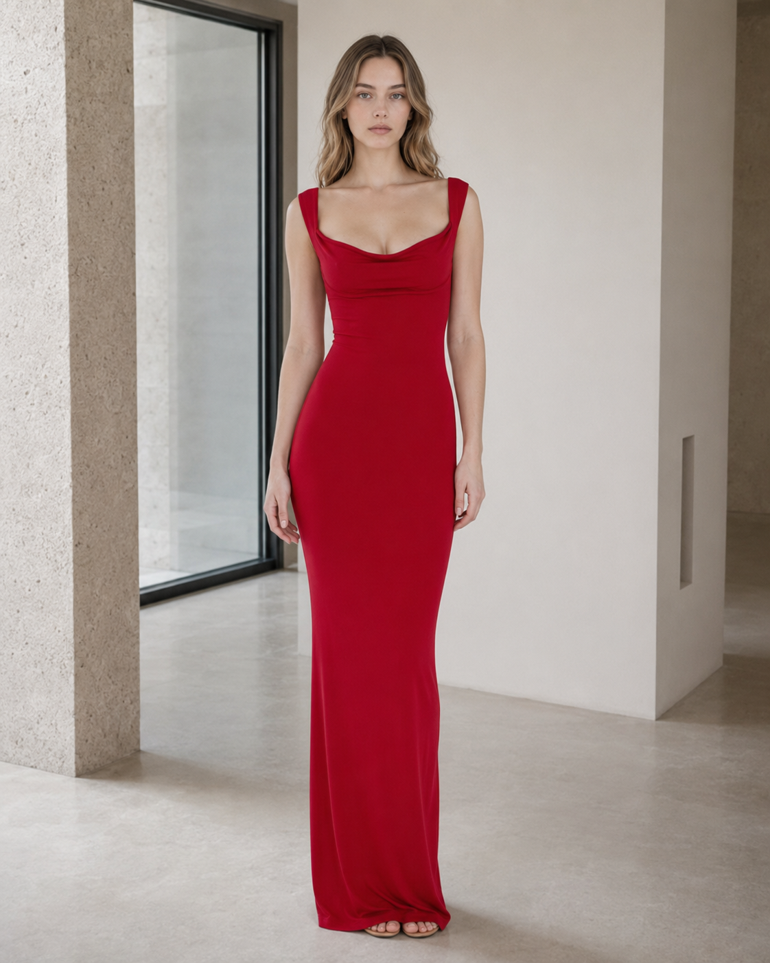 Bow Back Spaghetti Strap Formal Dress
