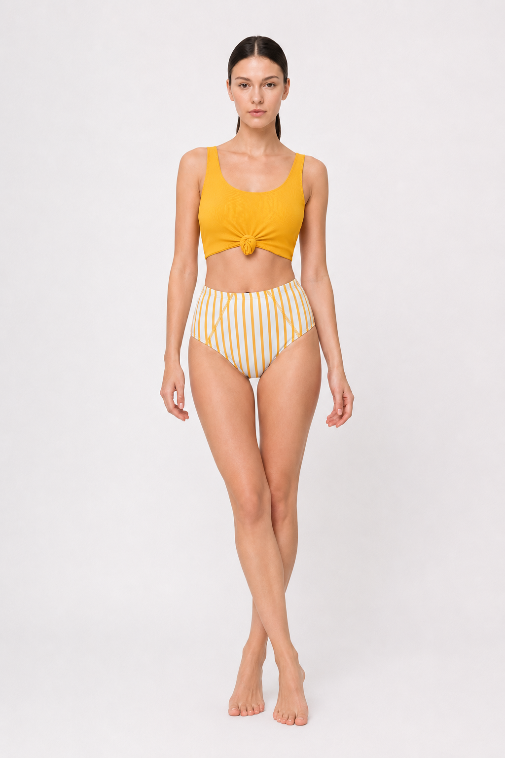 Striped Print Bikini Two Piece Swim Set