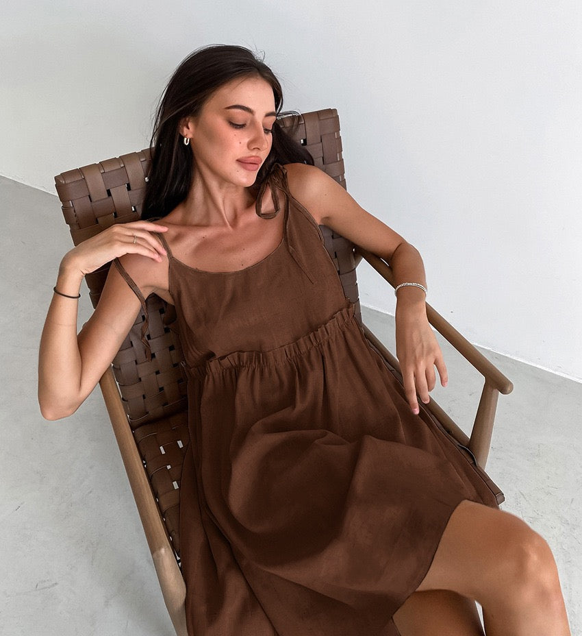 Levanzo Tied Shoulder Short Dress