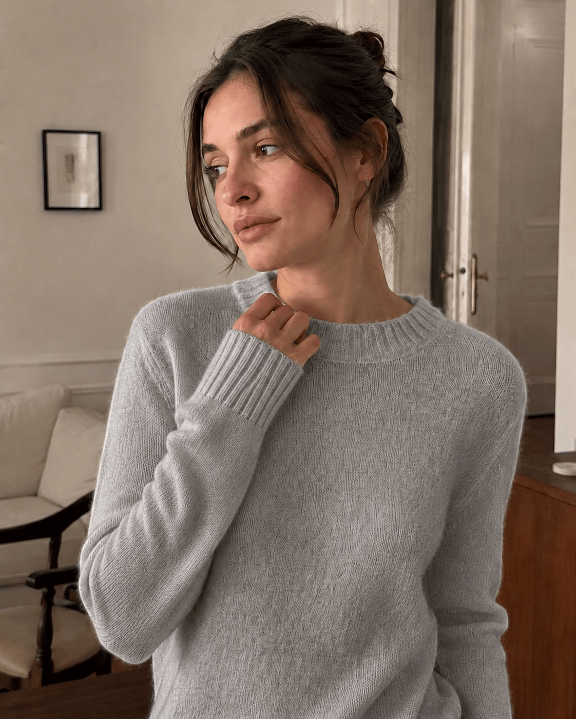 Mohair Round Neck Knit Top