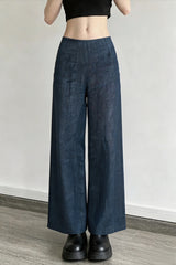 Linen Yarn Dyed Wide Leg Pants