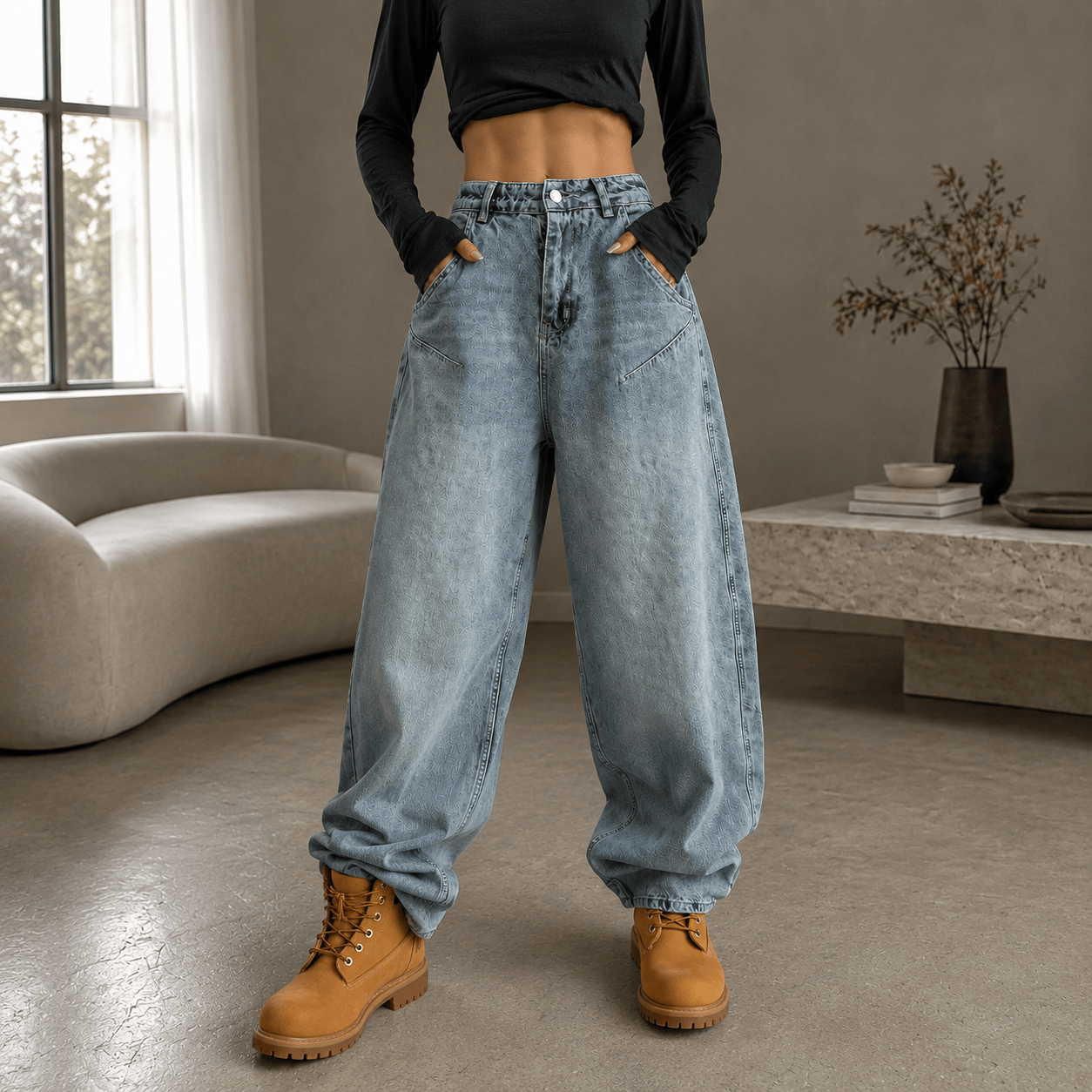 Vintage Low Rise Washed Jeans