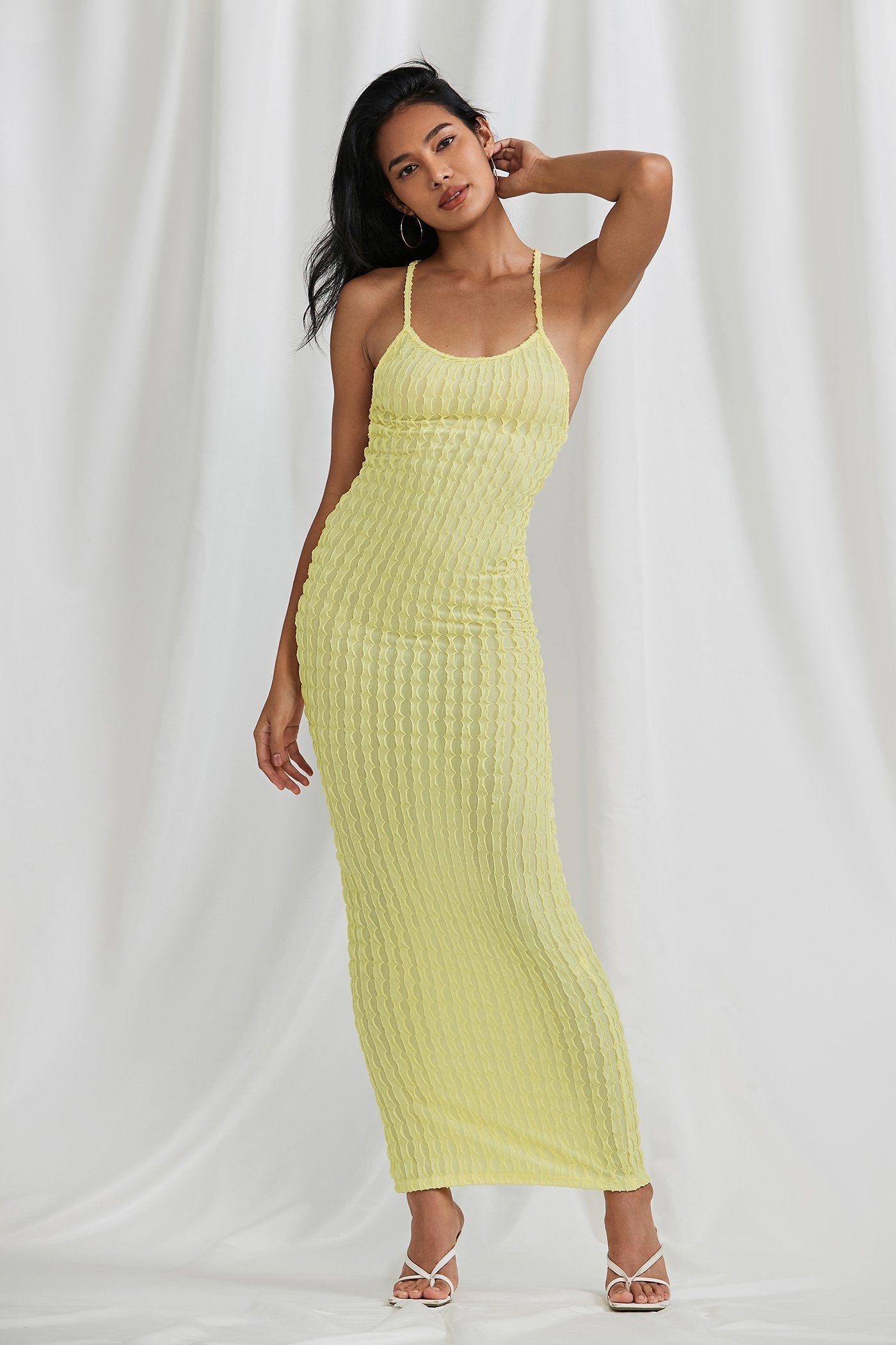 Cross Back Bodycon Maxi Dress