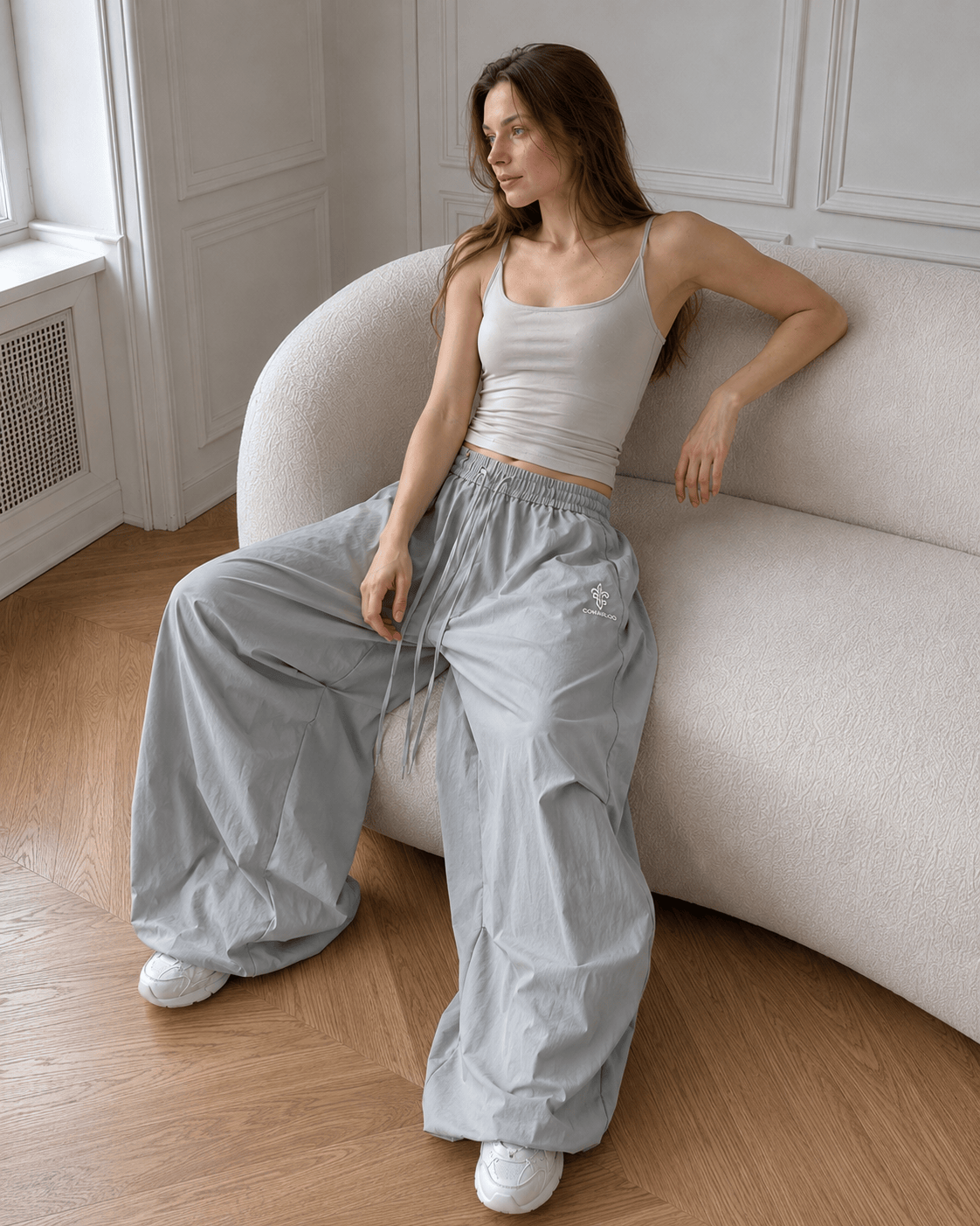 High-Waisted Loose Wide-Leg Cargo Pants