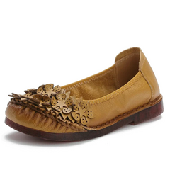 Coralia Women's Leather Flat Slip-On Shoes