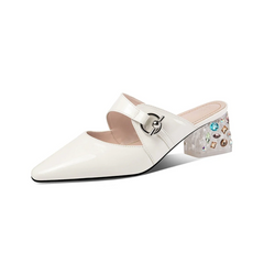 Piani Women's Elegant Genuine Leather Mules Shoes