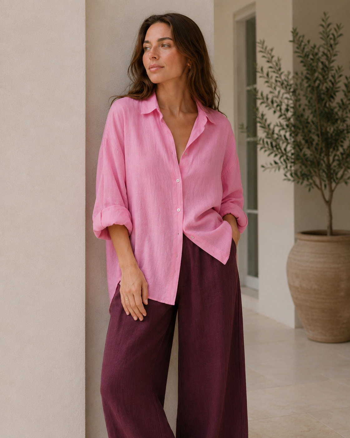 Fashion Solid Loose Casual Commuter Blouse