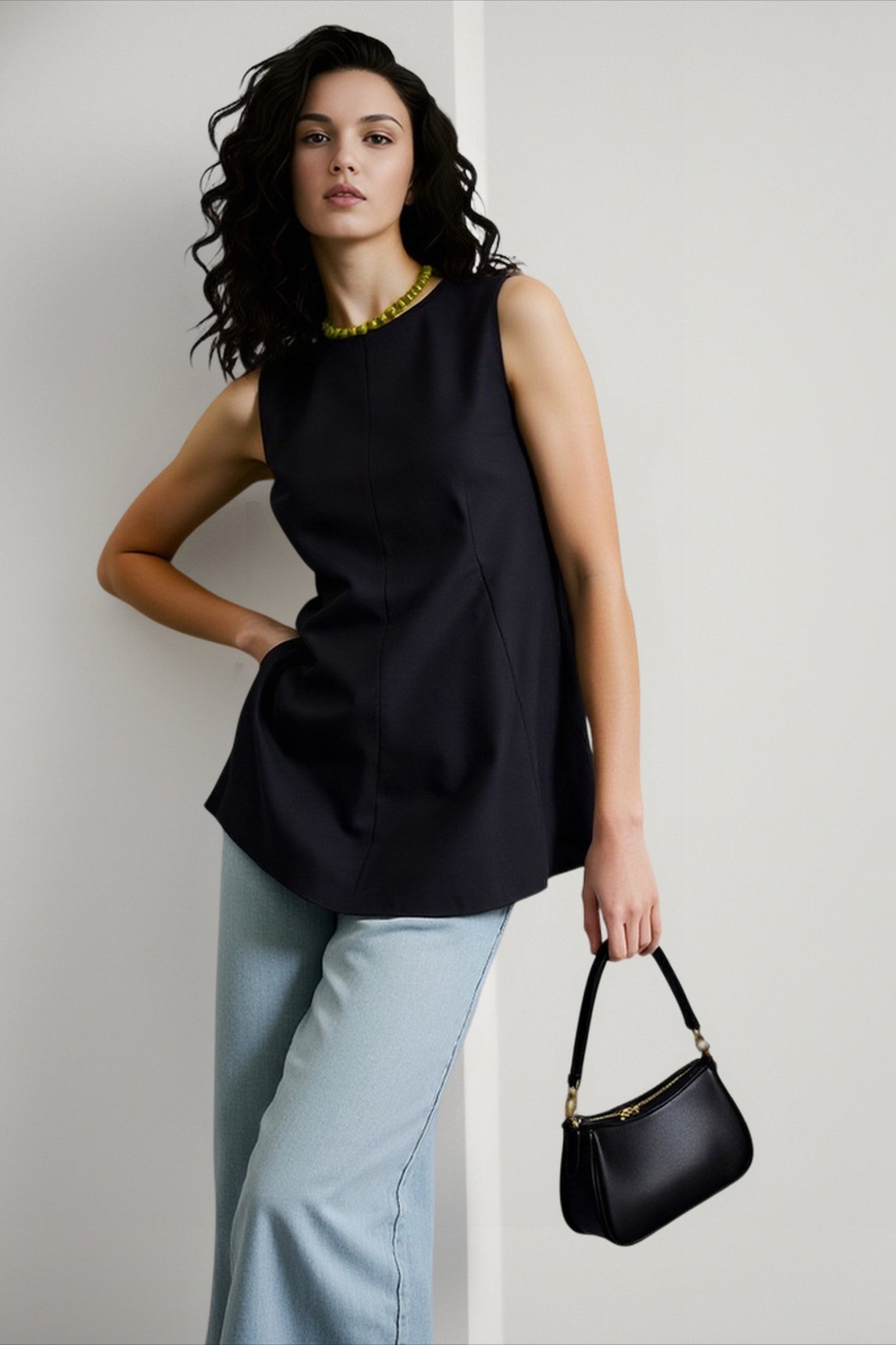 French Linen Crew Neck Blouse