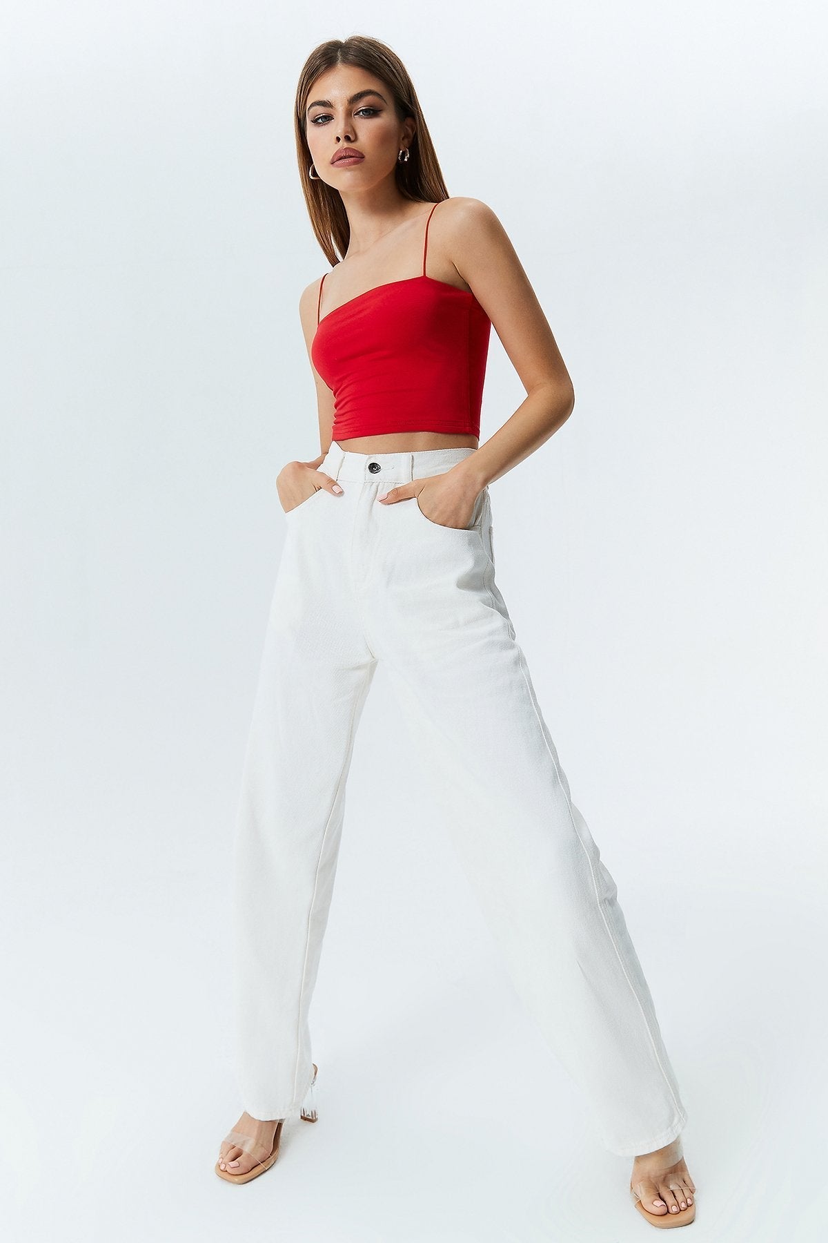 Solid Backless Cami Crop Tank Top